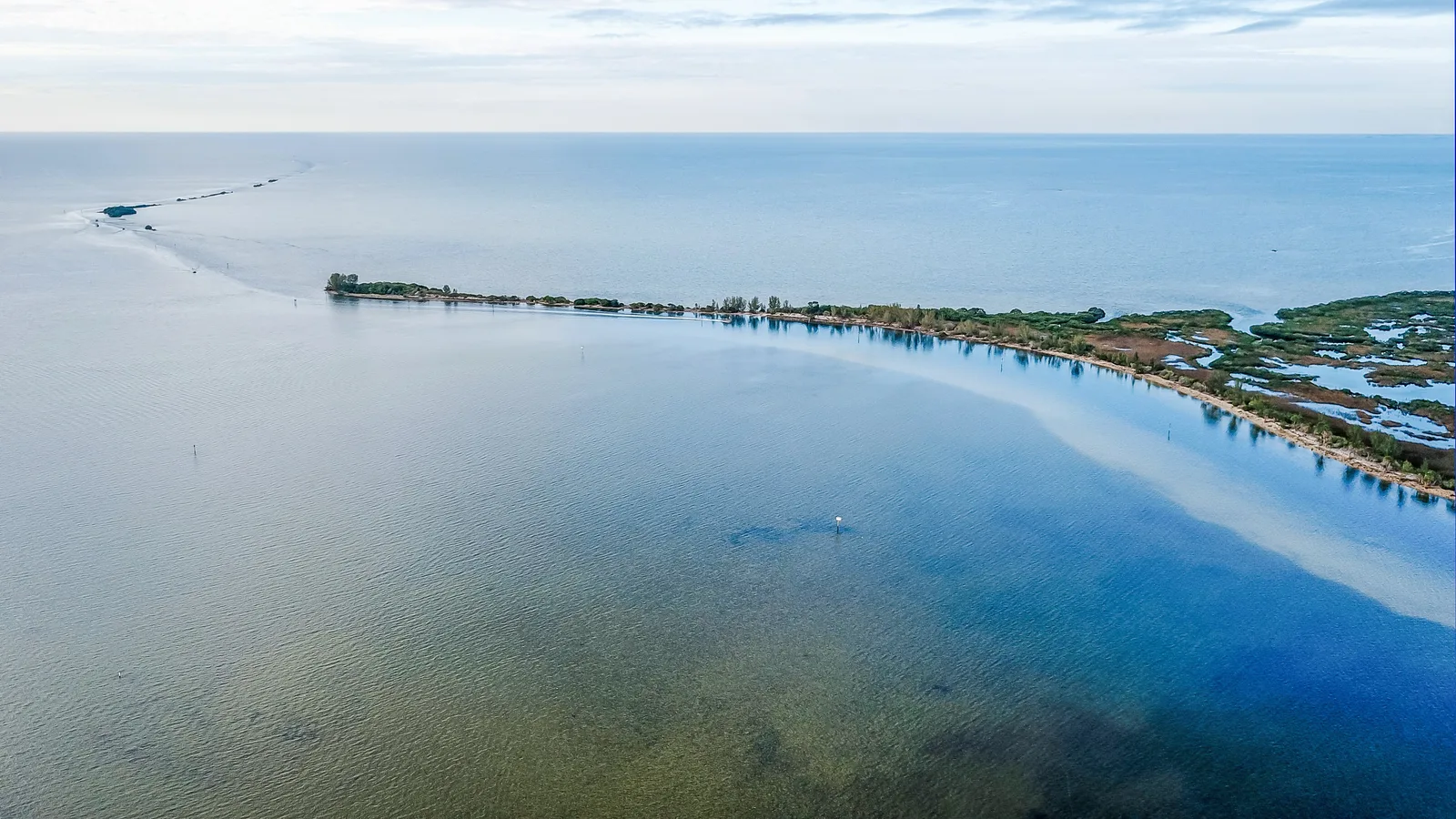 Aerial view of Hernando Beach Gulf flats about 20 minutes from Cascades at Southern Hills Brooksville